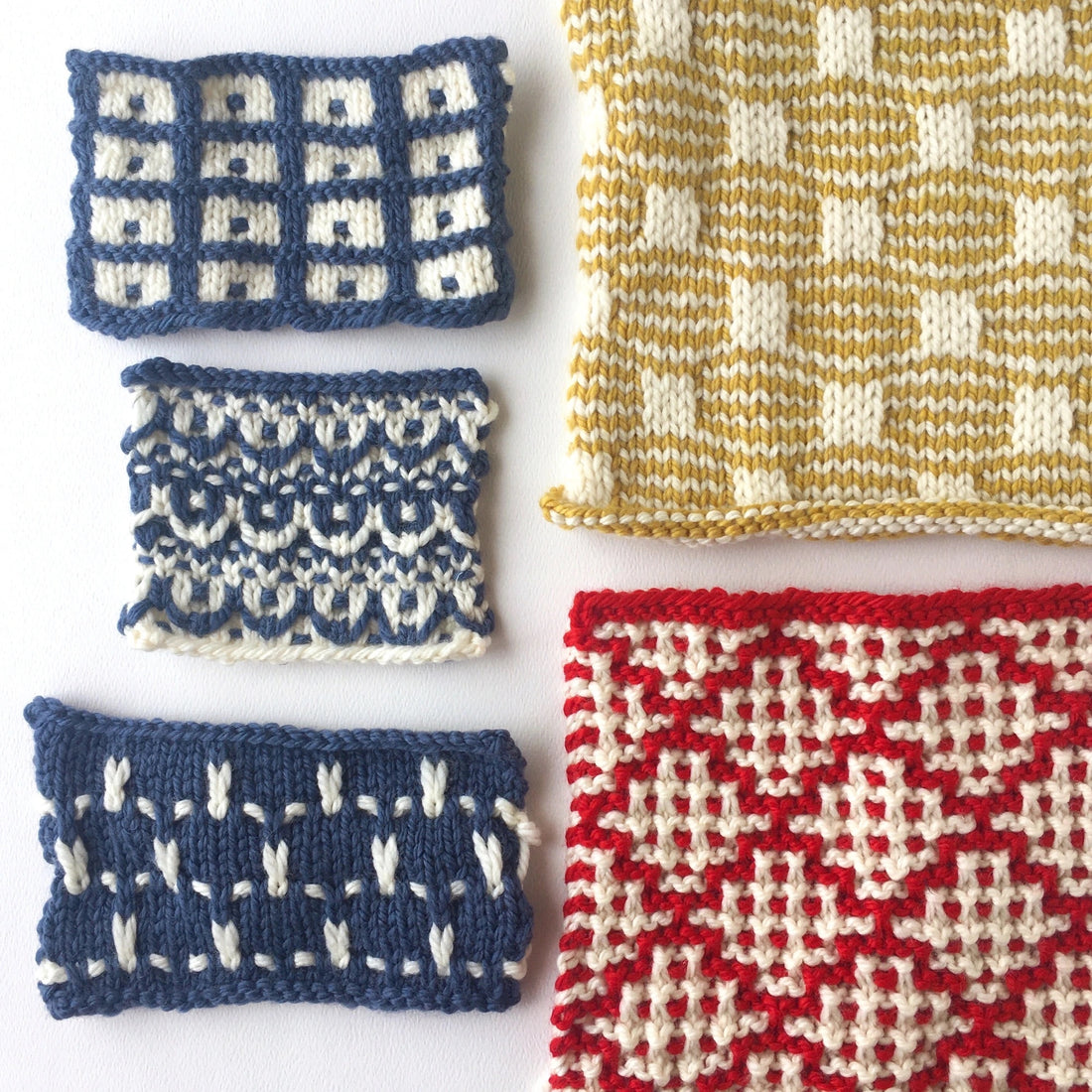 Colorwork knitting swatches
