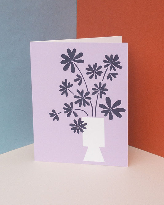 Vase on Purple Greeting Card