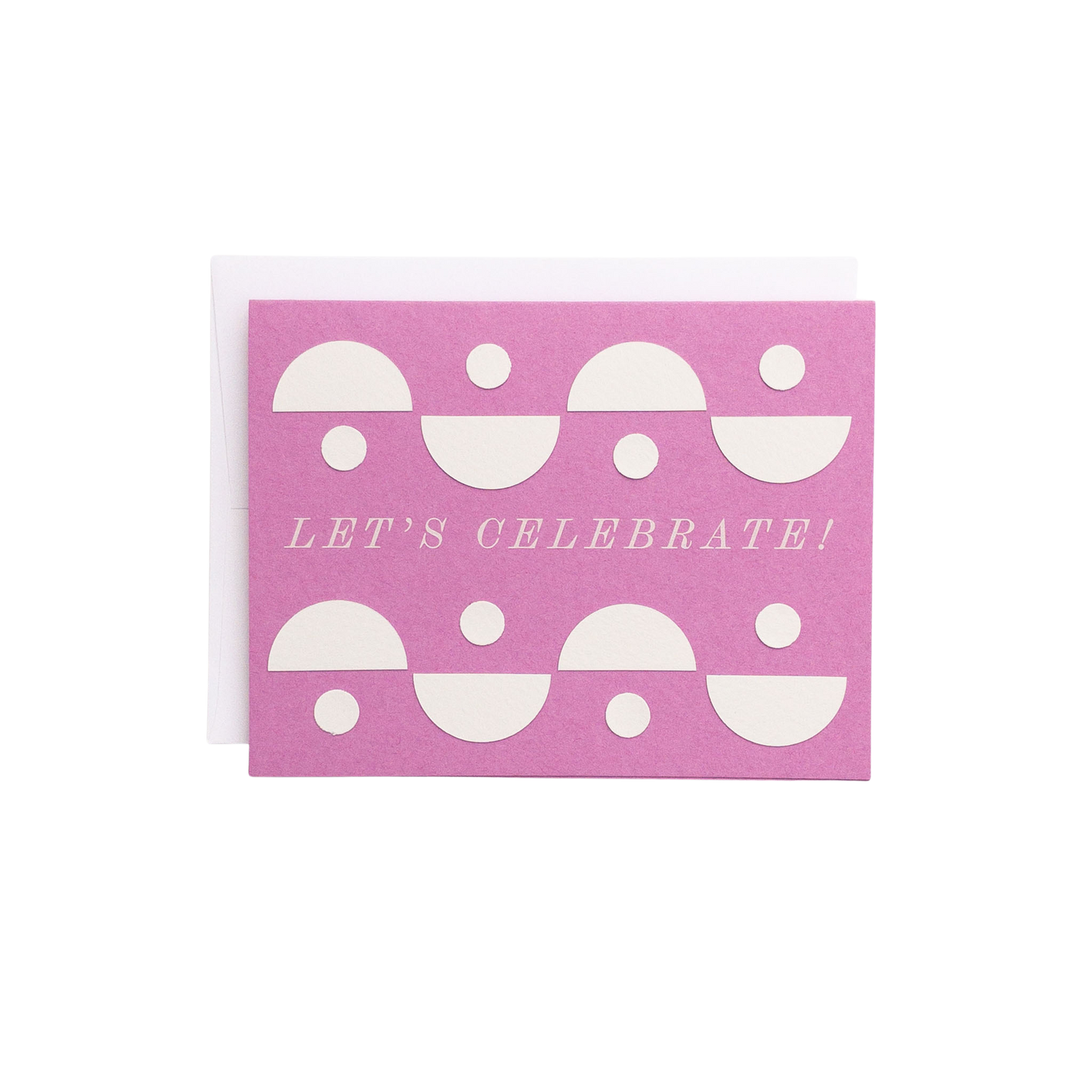 Let's Celebrate Card — Hand-Cut Paper Design on Orchid Pink