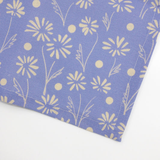Linen Tea Towel - Periwinkle Daisy