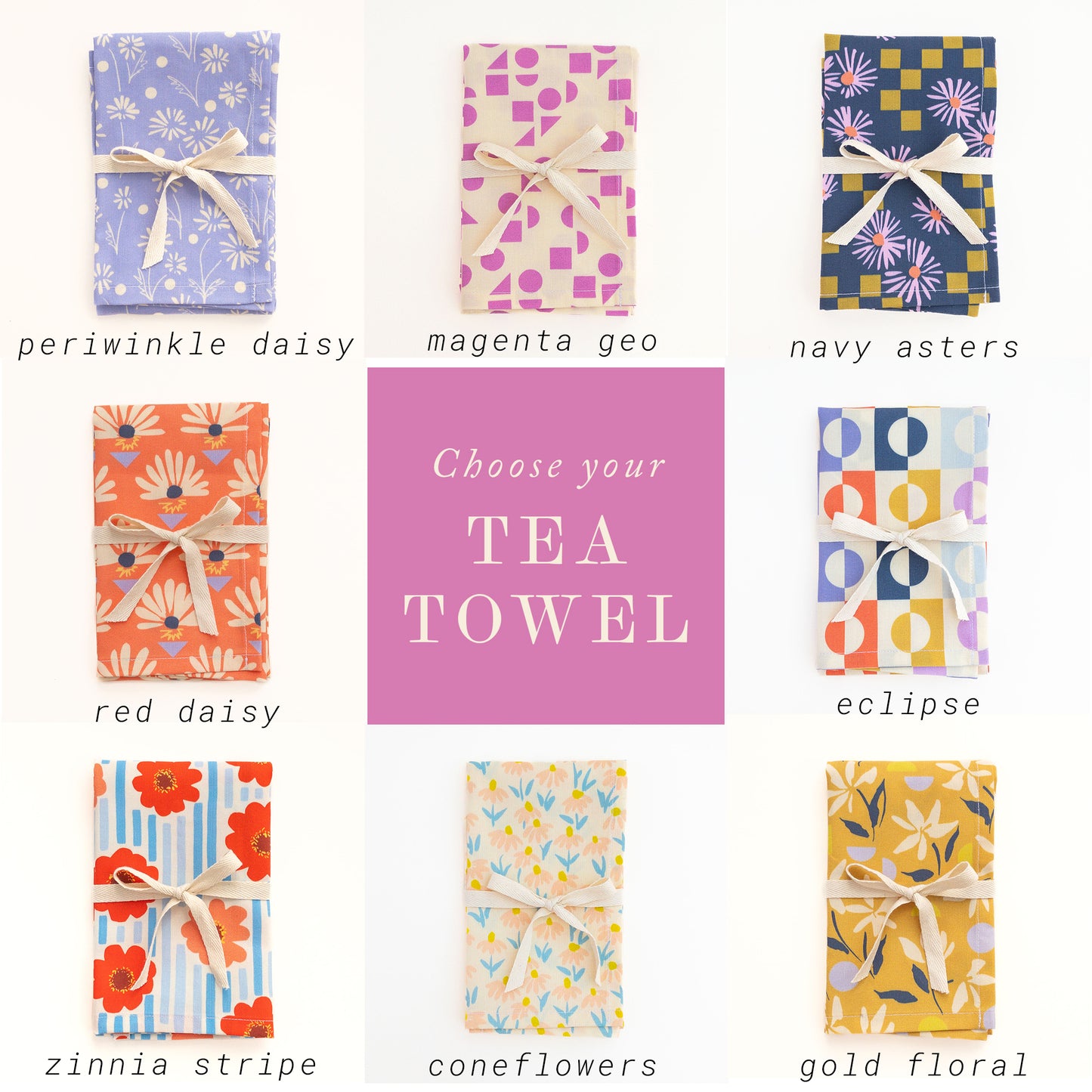π Colorful Kitchen Duo - Tea Towel + Recipe Card Set