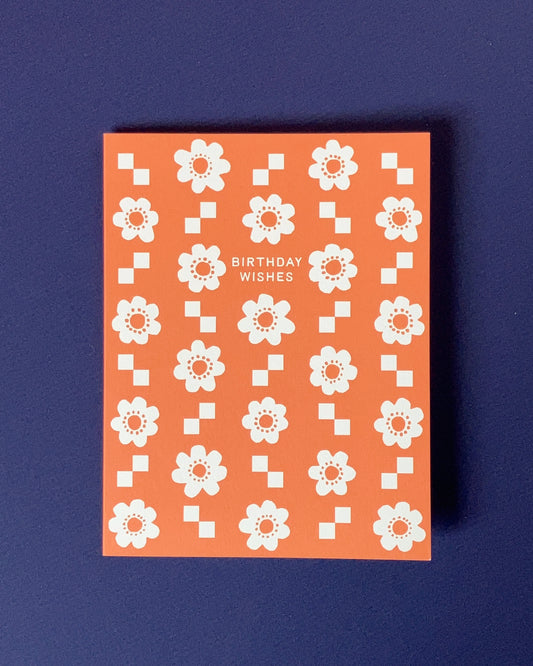 Folk Flowers Birthday Card