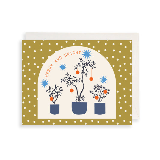 Merry and Bright Houseplant Greeting Card