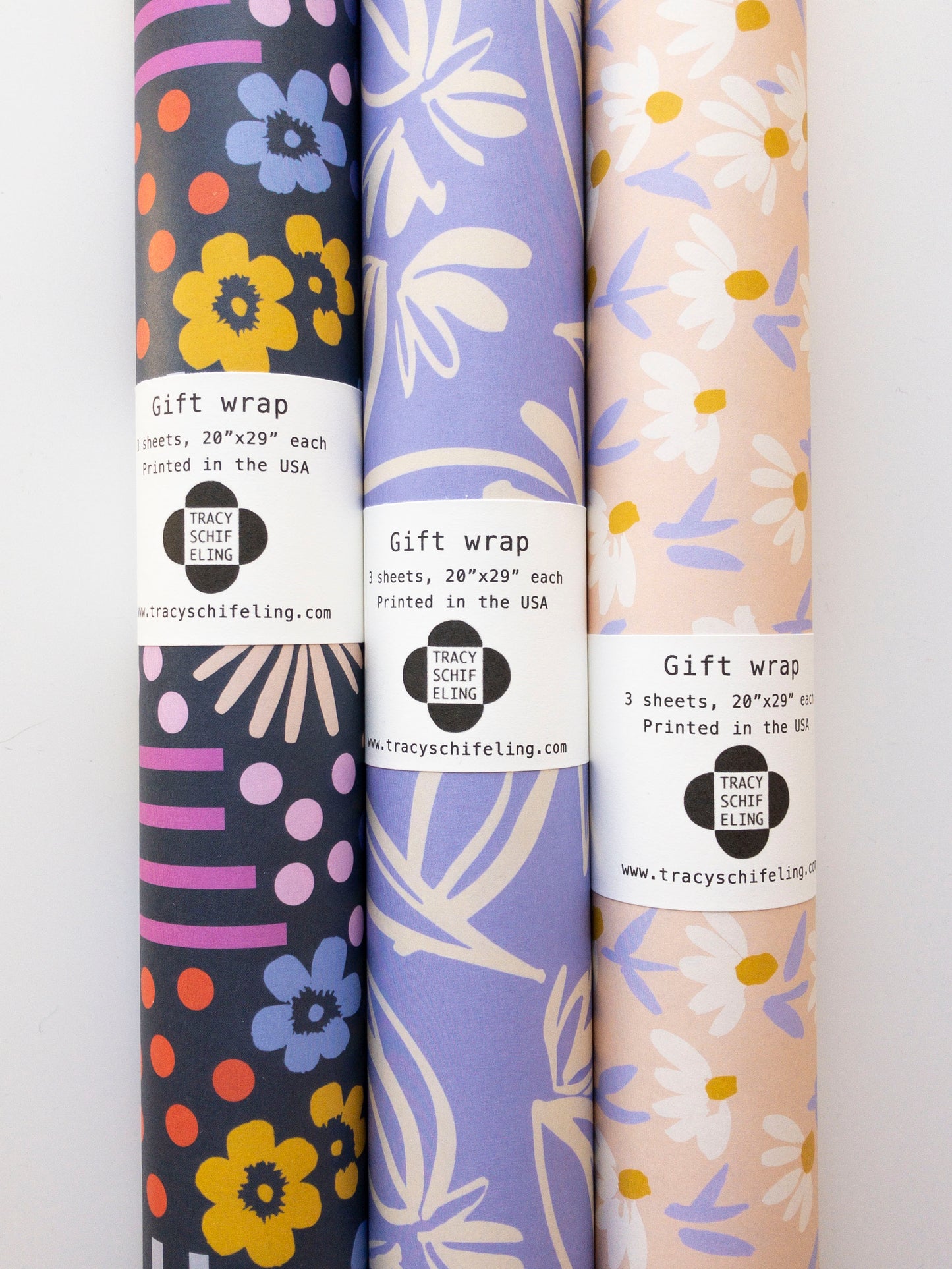 Floral gift wrap set