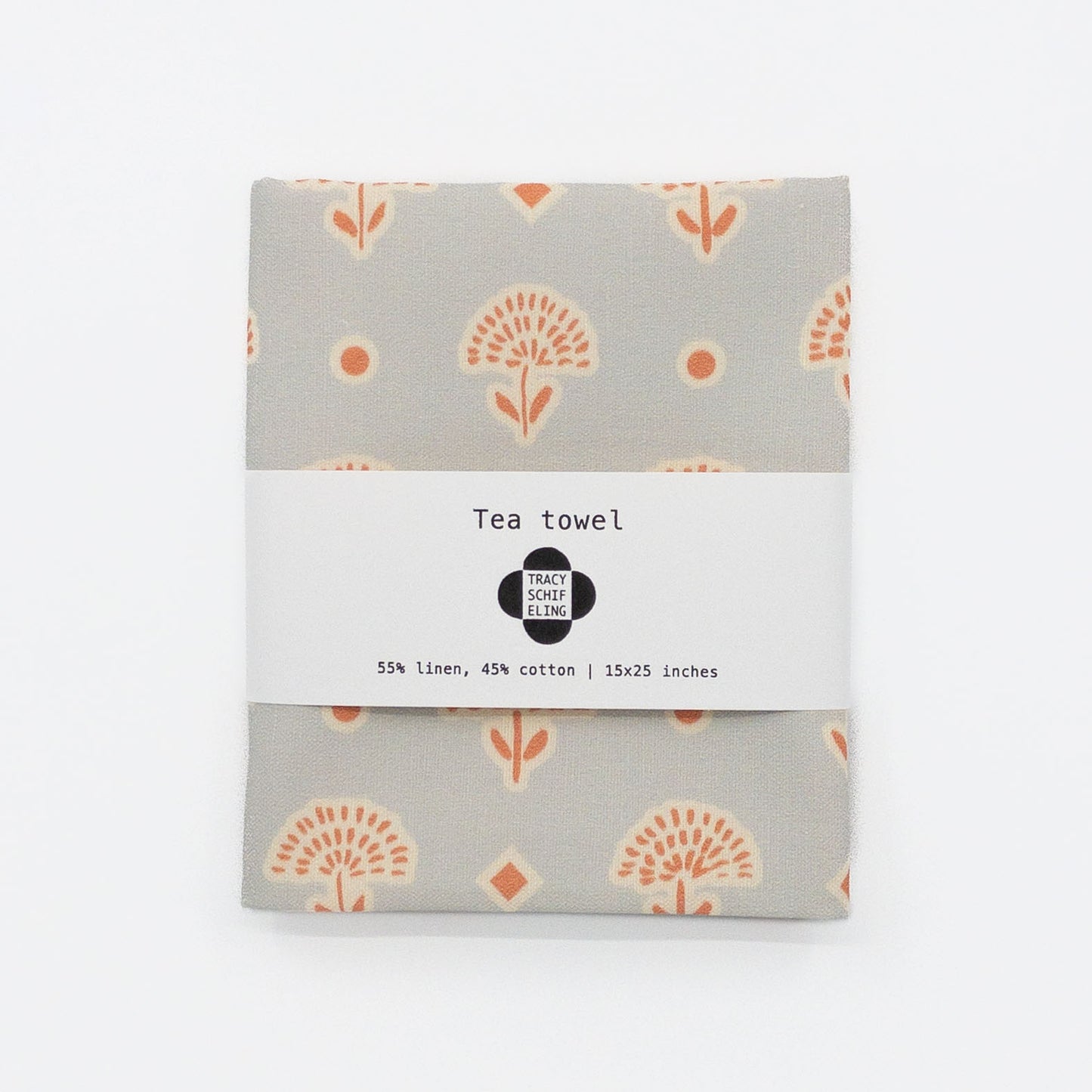 Cotton Linen Tea Towel - Marigolds