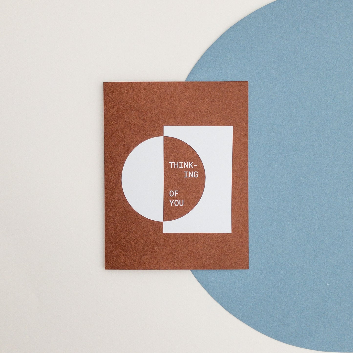Space Thinking Of You Card — Hand-Cut Paper Design on Sepia