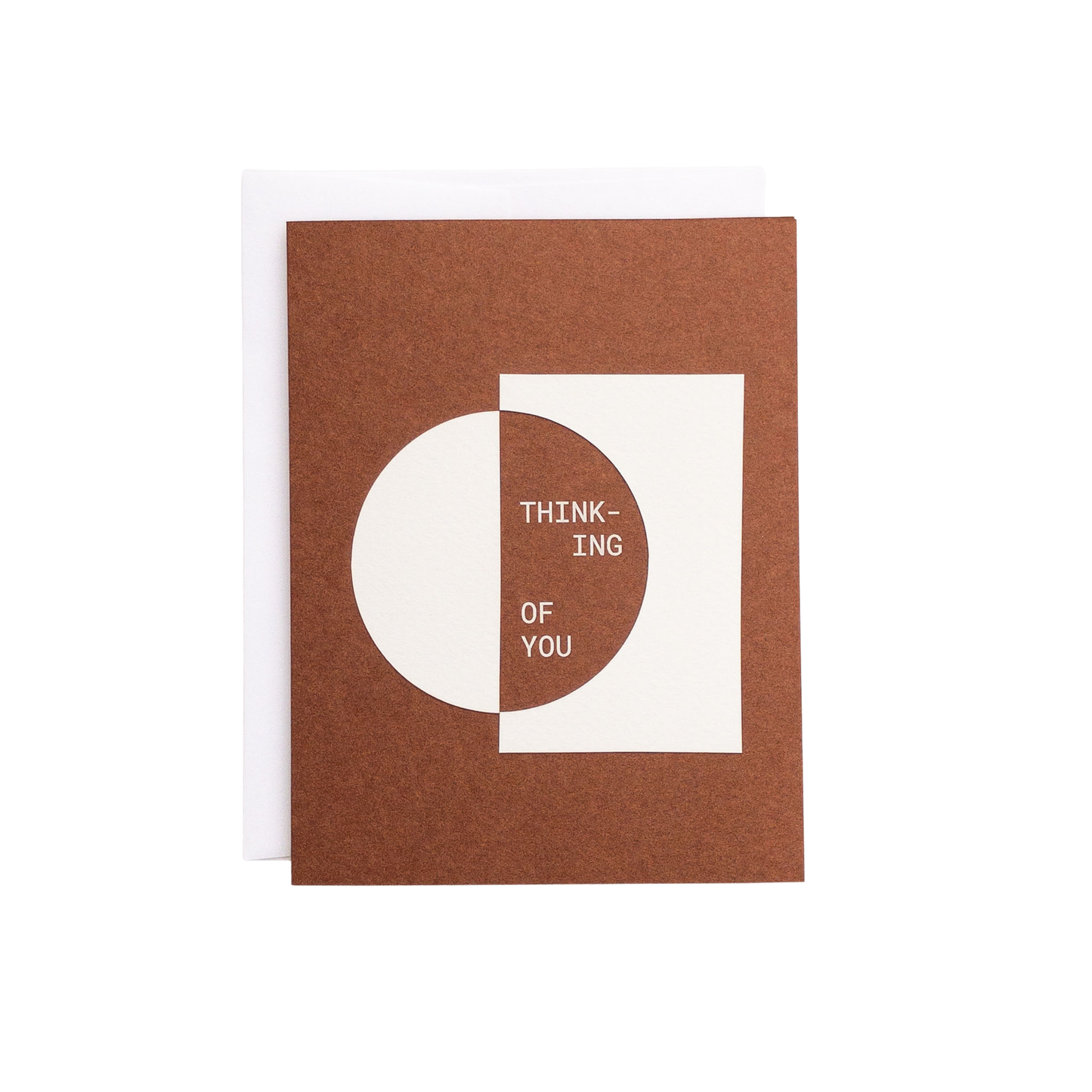 Space Thinking Of You Card — Hand-Cut Paper Design on Sepia
