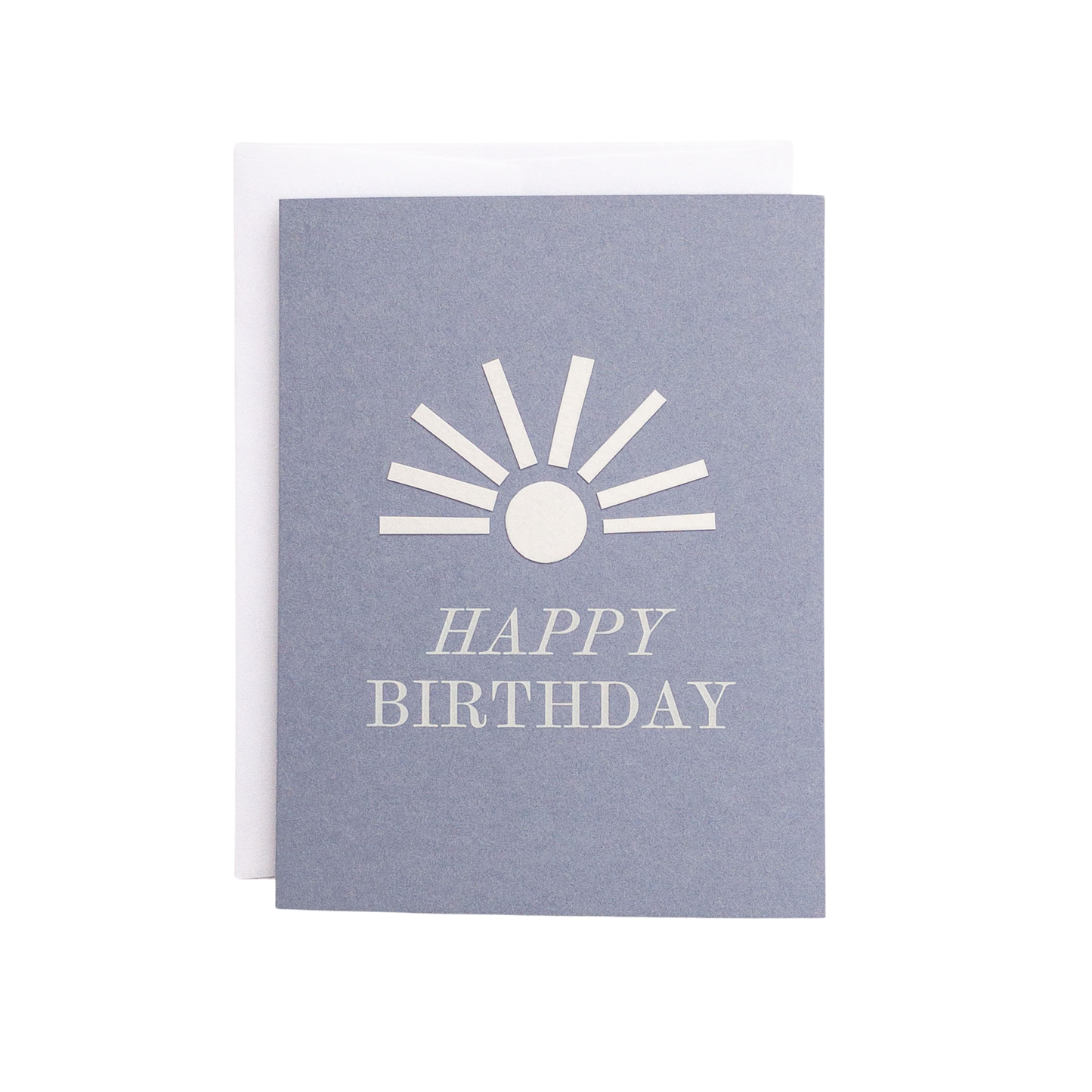 Sunburst Birthday Card — Hand-Cut Paper Design on Storm Blue