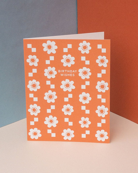 Folk Flowers Birthday Card