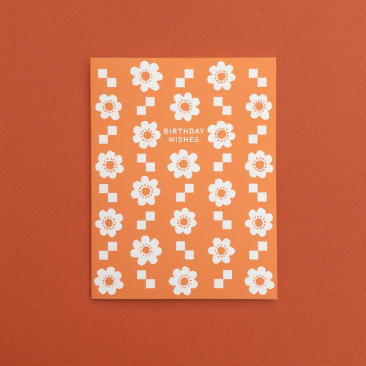 Folk Flowers Birthday Card