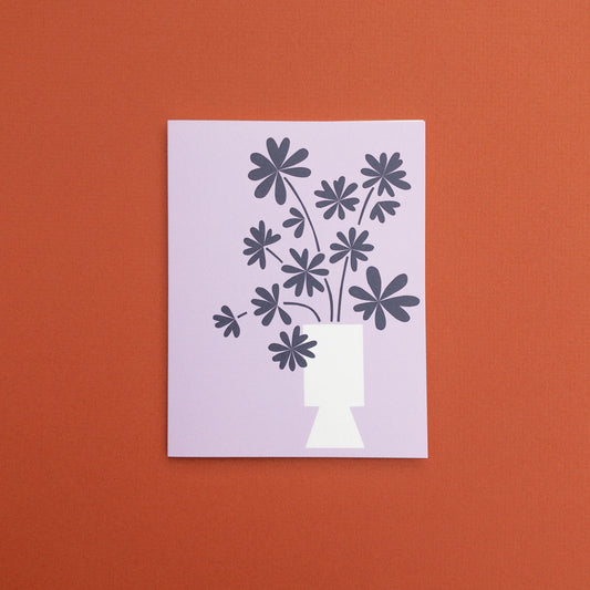 Vase on Purple Greeting Card