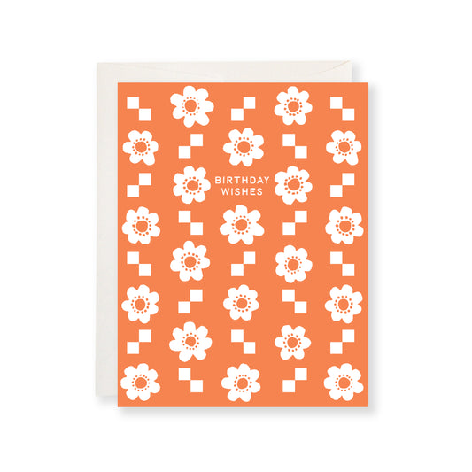 Folk Flowers Birthday Card