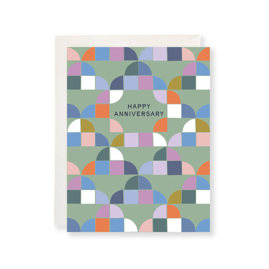 Geometric Happy Anniversary Card