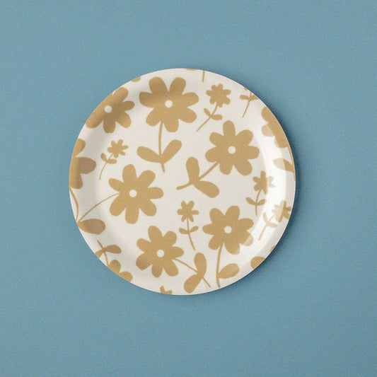 Patterned Coaster - Gold Flowers