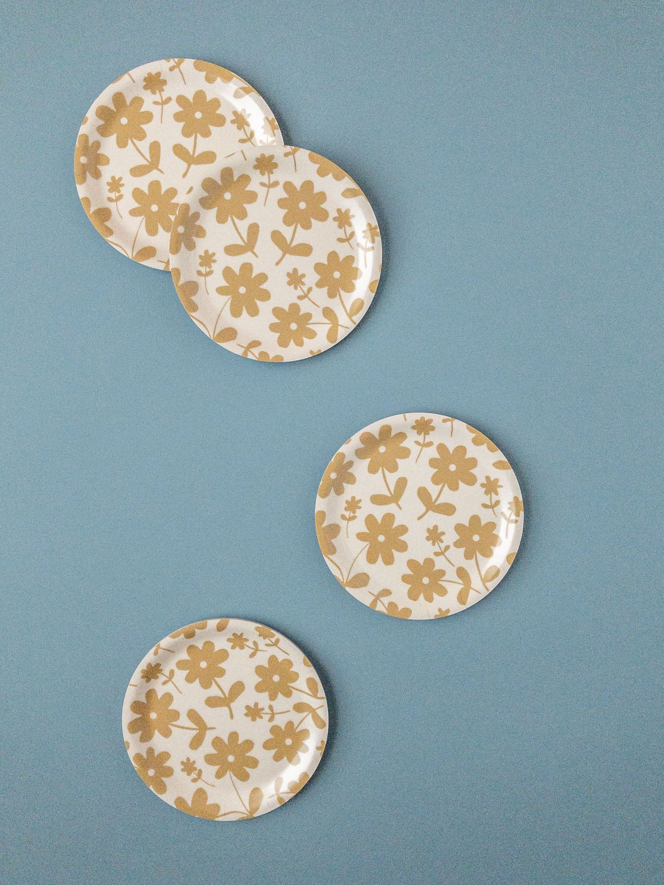 Patterned Coaster - Gold Flowers