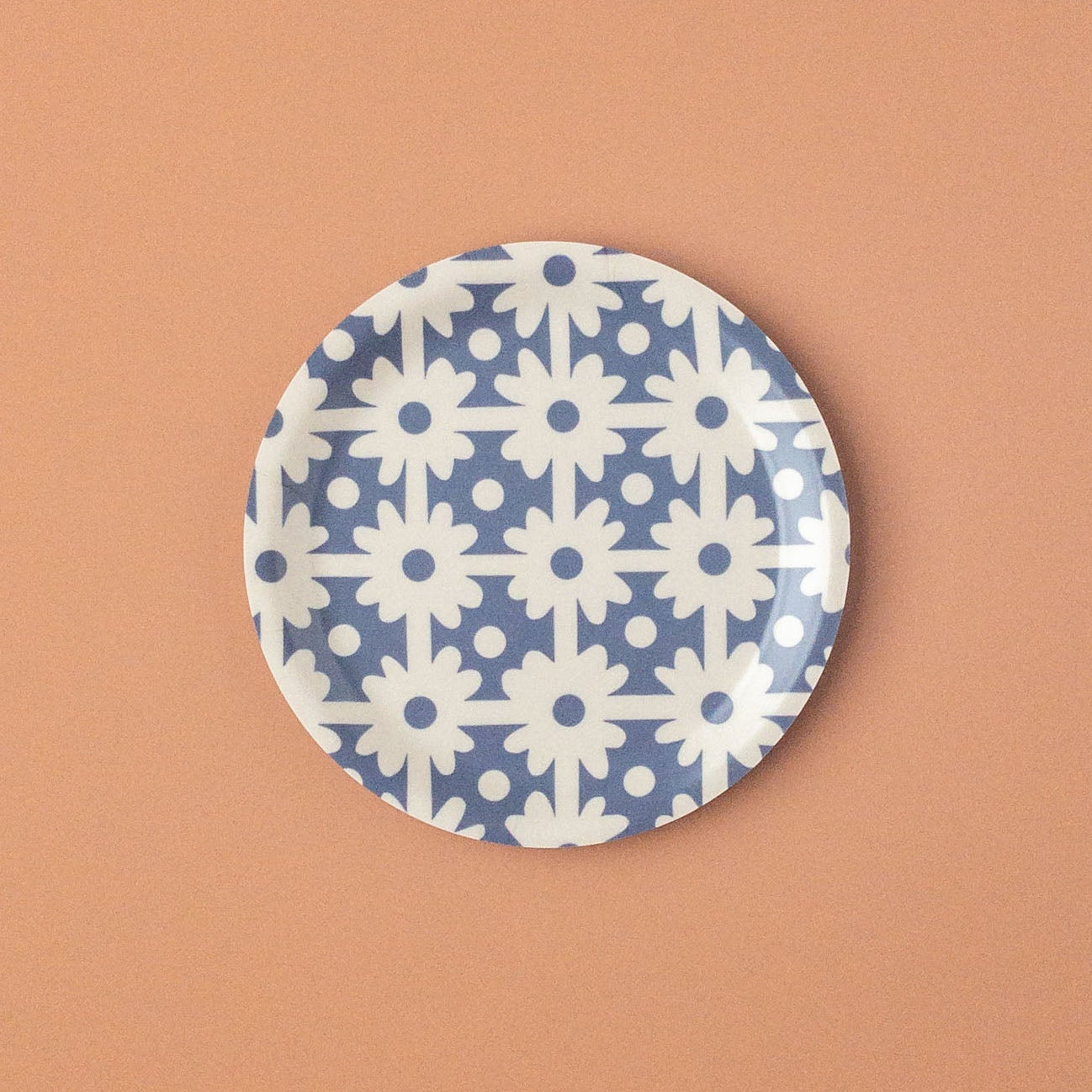 Patterned Coaster - Navy Grid