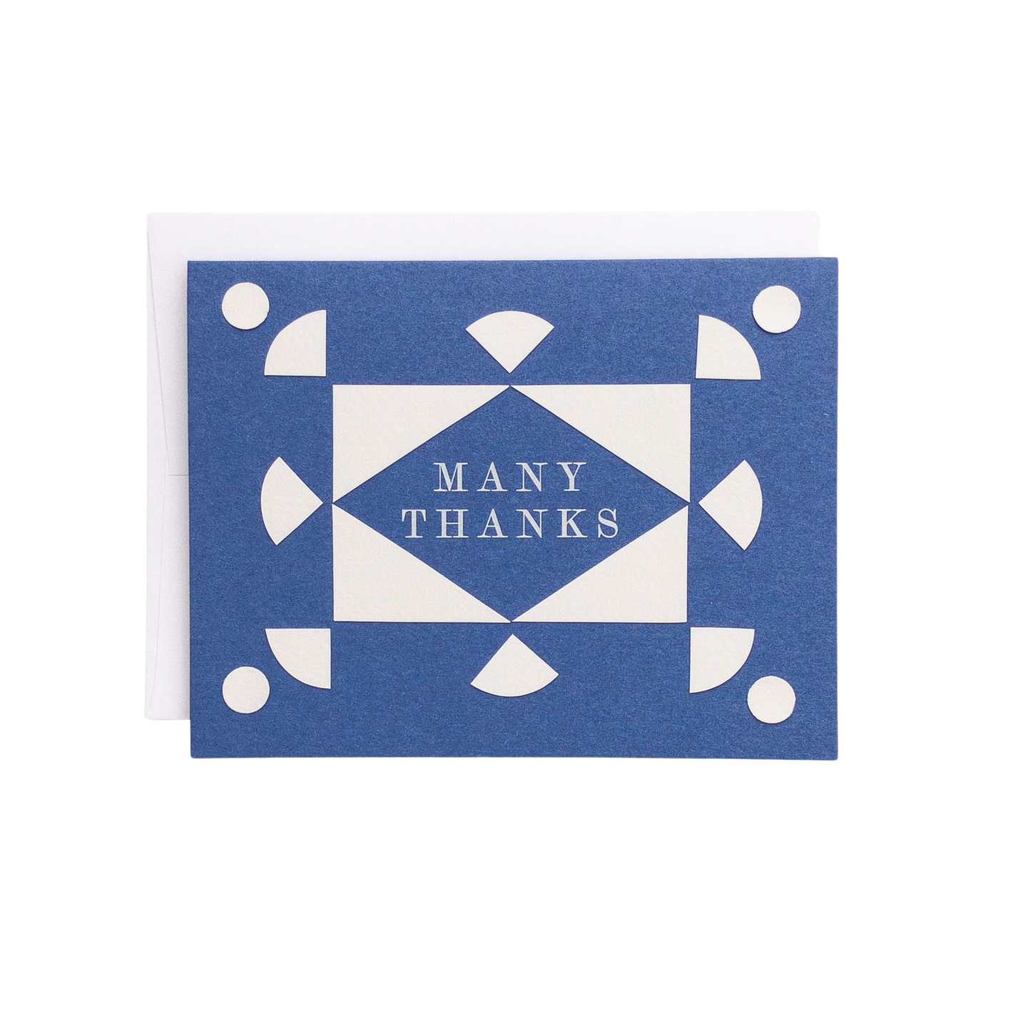 Patchwork Thank You Card — Hand-Cut Paper Design on Blue