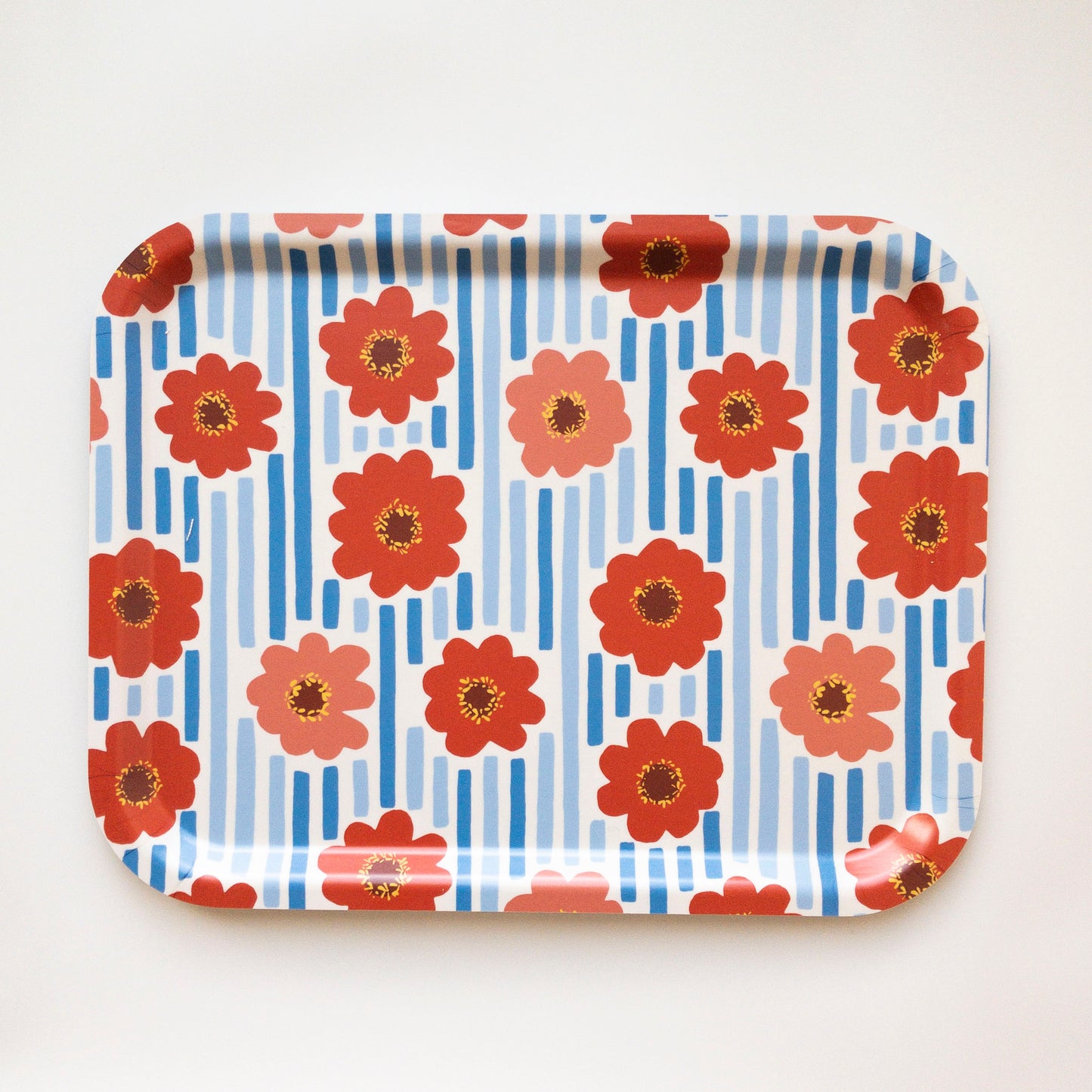 Zinnia stripes serving tray (large)