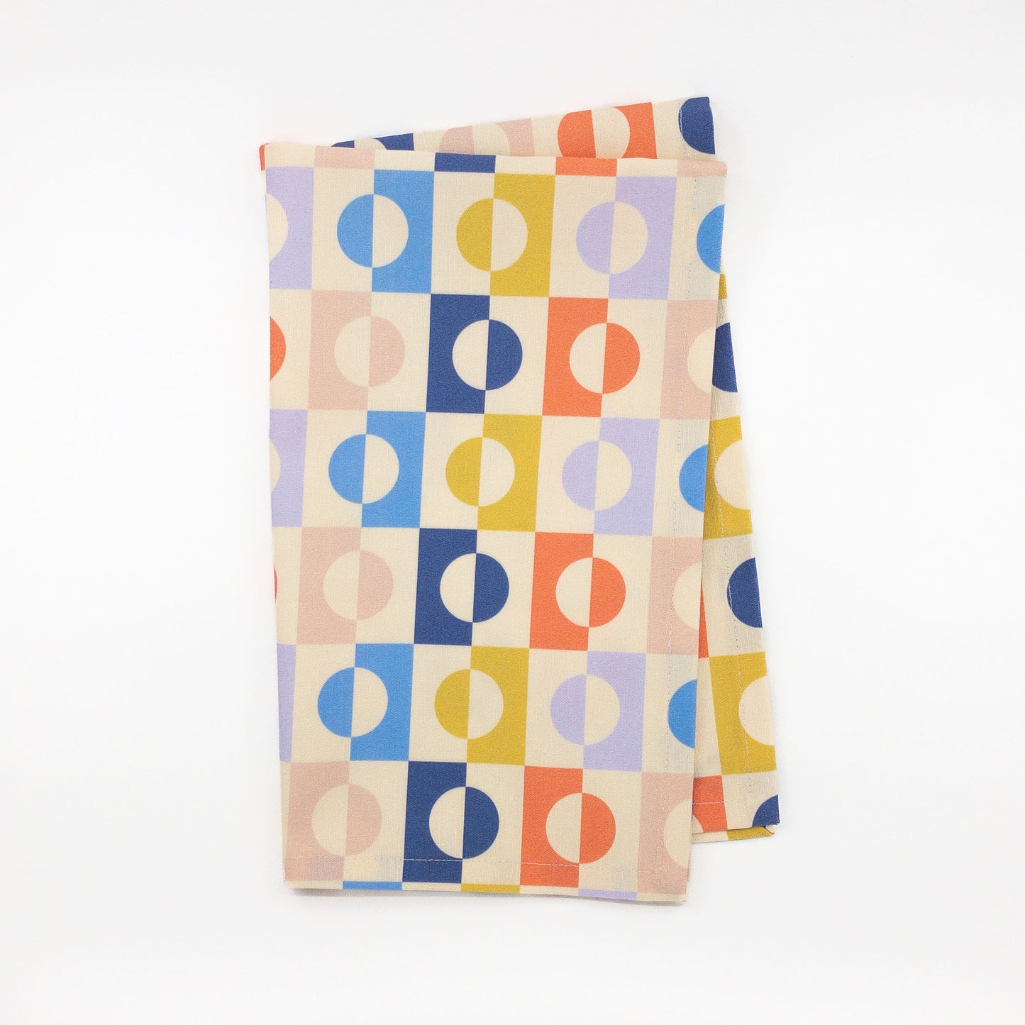 Cotton Linen Tea Towel - Eclipse (Retro colors)