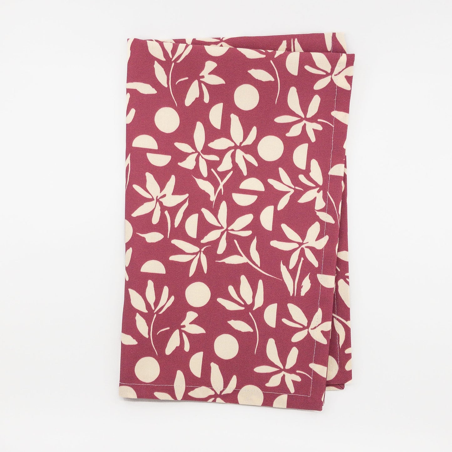 Cotton Linen Tea Towel - Plum Floral