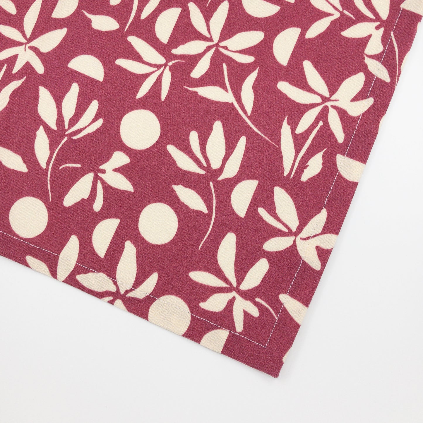 Cotton Linen Tea Towel - Plum Floral