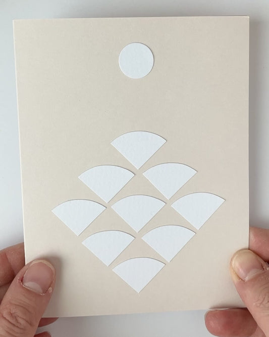 Offering Blank Card — Hand-Cut Paper Design on Warm Ivory