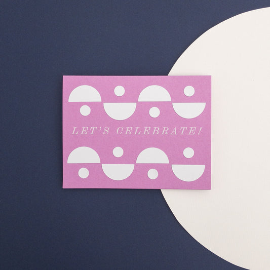 Let's Celebrate Card — Hand-Cut Paper Design on Orchid Pink