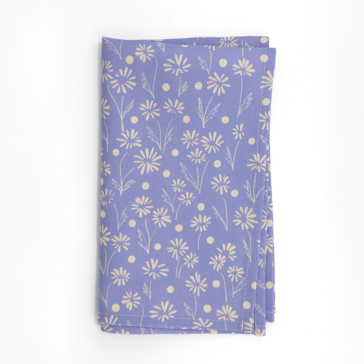 Cotton Linen Tea Towel - Periwinkle Daisy